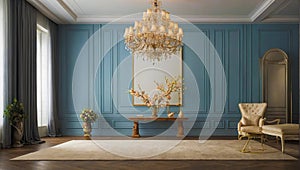 A luxurious modern empty room.AI generated