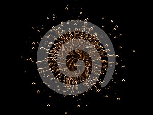 Luxurious, mysterious, vintage, abstract splash of liquid gold on a black background. 3d illustration, 3d rendering