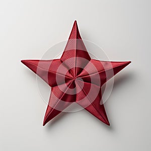 Luxurious Neoclassical Red Origami Star On White Surface