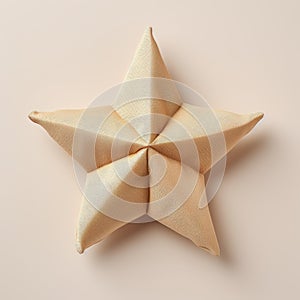 Luxurious Origami Star On Beige Background