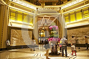 Luxurious Peace Hotel lobby in Shanghai