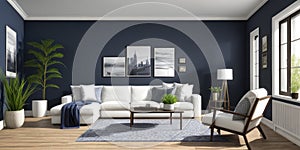 Luxurious photorealistic modern sitting room indoor interior