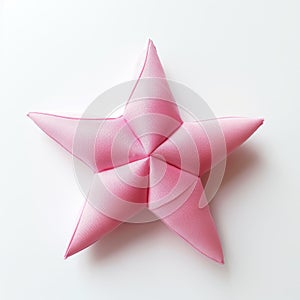 Luxurious Pink Origami Star On White Background