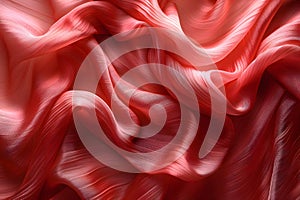 Abstract Silk Fabric Waves in Elegant Red for Texture and Design Generative AI