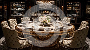 Luxurious round dining room set