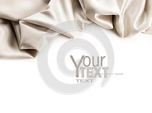 Luxurious satin fabric on white