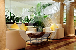 Luxurious seating in lobby