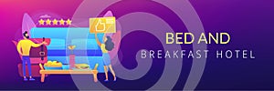 Bed and breakfast concept banner header