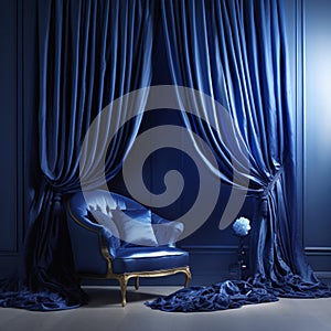 Luxurious silk and satin drapes exuding elegance in a tastefully decorated room