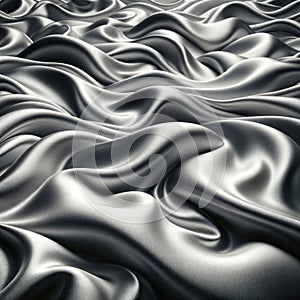 Luxurious Silver Satin Fabric Texture Background, AI Generated