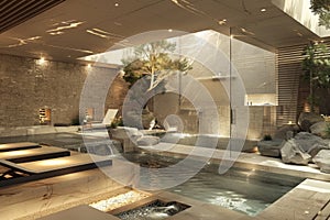 Luxurious spa concept with natural elements and peaceful ambiance