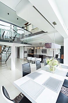 Luxurious and spacious interior of residence