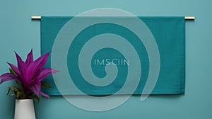 Luxurious Teal Wall Hanging With Imcin Name - Drapery Style