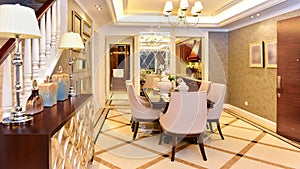 Luxurious villa dining room