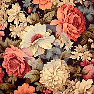 Luxurious Vintage Floral Seamless Pattern With Flower Patterns