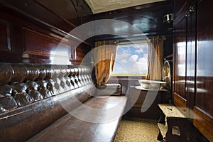 Luxurious vintage train carriage