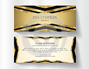 Luxurious VIP Invitation template with gold background and decorative golden