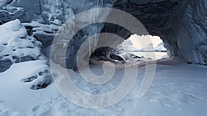 Luxurious Vray Depictions Of An Icy Cave In Arctic Snow