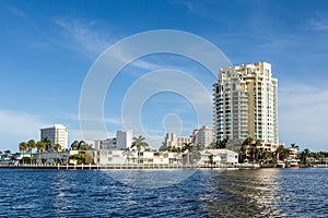 Luxurious waterfront home in Fort Lauderdale, USA. There are 165 miles of waterways within the city limits and 9,8 percent of the