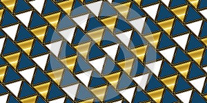 Luxurious white and gold triangles pattern. Luxury template for background and design element. Modern abstract vector texture