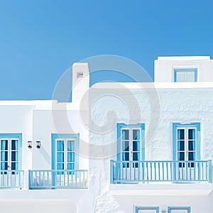 Luxurious white villa an understated elegance in sunlit ambiance, epitome of refined living photo