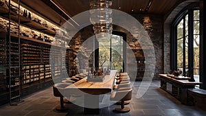 A luxurious wine tasting room with a glass wall HD glass wall mockup 1920 * 1080 background