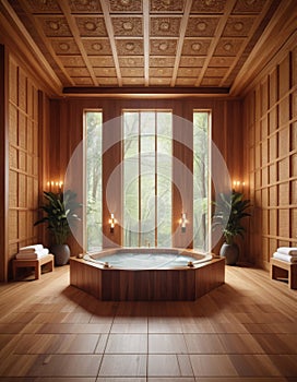 Luxurious Wooden Spa Interior