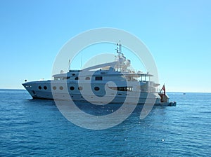 Luxurious yacht in blue sea