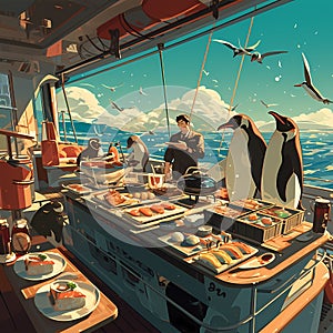 Luxurious Yacht Sushi Feast