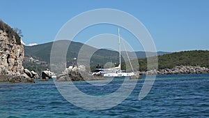 Luxurious yachts anchored at the area of Sivota in Greece 3