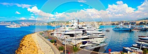 Luxurious yachts in port Pierre Canto in Cannes