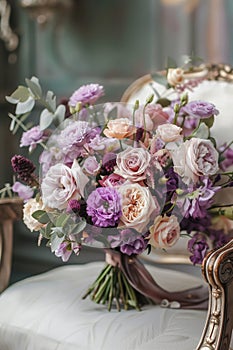 Luxuriously beautiful wedding bouquet - AI Generated
