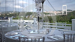 Luxuriously decorated wedding table