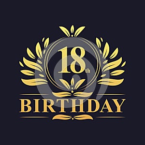 Luxury 18th Birthday Logo, 18 years celebration