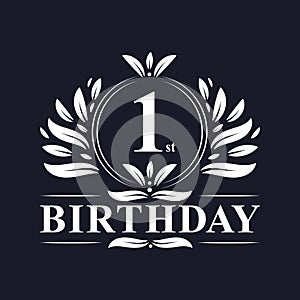 Luxury 1st Birthday Logo, 1 years celebration