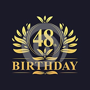 Luxury 48th Birthday Logo, 48 years celebration