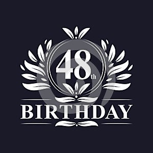 Luxury 48th Birthday Logo, 48 years celebration