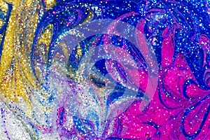 Luxury abstract background of glitter paint swirls