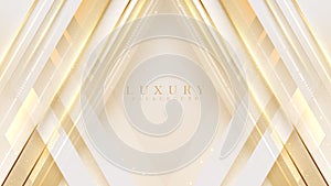 Luxury abstract diagonal gold background with glitter light effect decoration