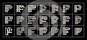 Luxury abstract initial letter F logo bundle