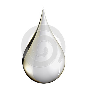 Luxury abstract. A tear shaped drop of silver -cli