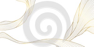Luxury abstract vector background, golden wave lines, soft gradient, Japanese luxury template, bright premium design. Award banner