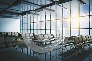 Luxury airport waiting area with chair