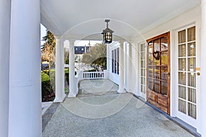 Luxury american house entrance porch