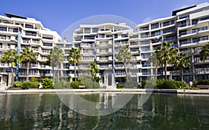 Luxury apartments beside canal