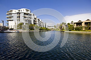 Luxury apartments beside canal