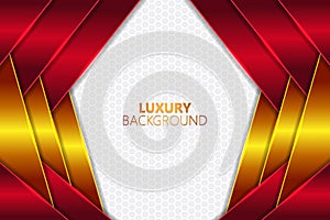 Luxury background diagonal overlapped layer shape golden and red gradient