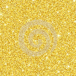 Luxury background of gold glitters. Gold dust sparkle. Gold texture for your design. Small golden confetti. The golden glow. Vecto