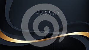 Luxury background With golden curves on the dark, vector illustration