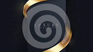 Luxury background With golden curves on the dark, vector illustration